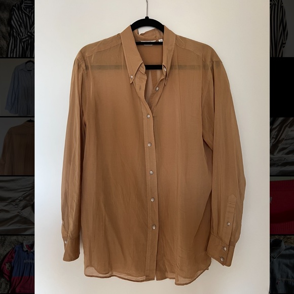 Sheer button up long sleeve shirt - Picture 1 of 4